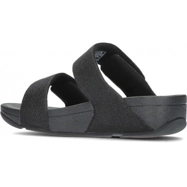 Sandalias FitFlop FZ9 Lulu Adjustable Shimmerlux Slides BLACK