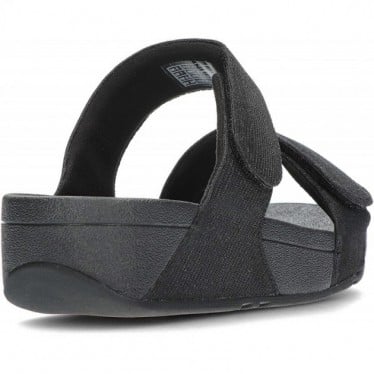 Sandalias FitFlop FZ9 Lulu Adjustable Shimmerlux Slides BLACK