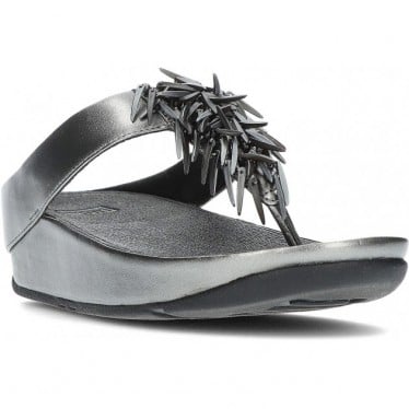 Sandalias FitFlop HI7 Rumba Beaded Metallic PEWTER_BLACK