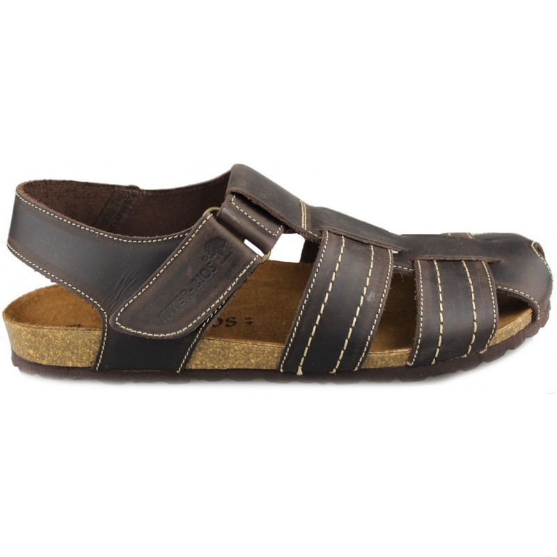 SANDALIAS INTERBIOS CERRADA MARRON