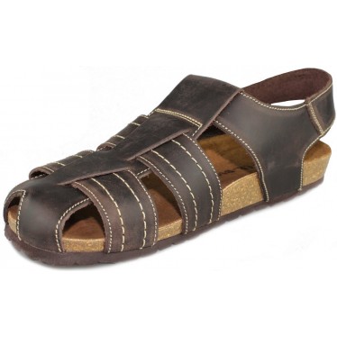 SANDALIAS INTERBIOS CERRADA MARRON