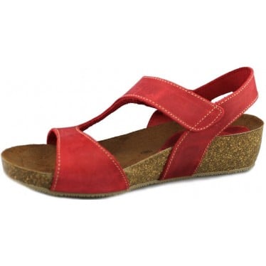 INTERBIOS SANDALIAS COMODAS MEDIA CUÑA ROJO