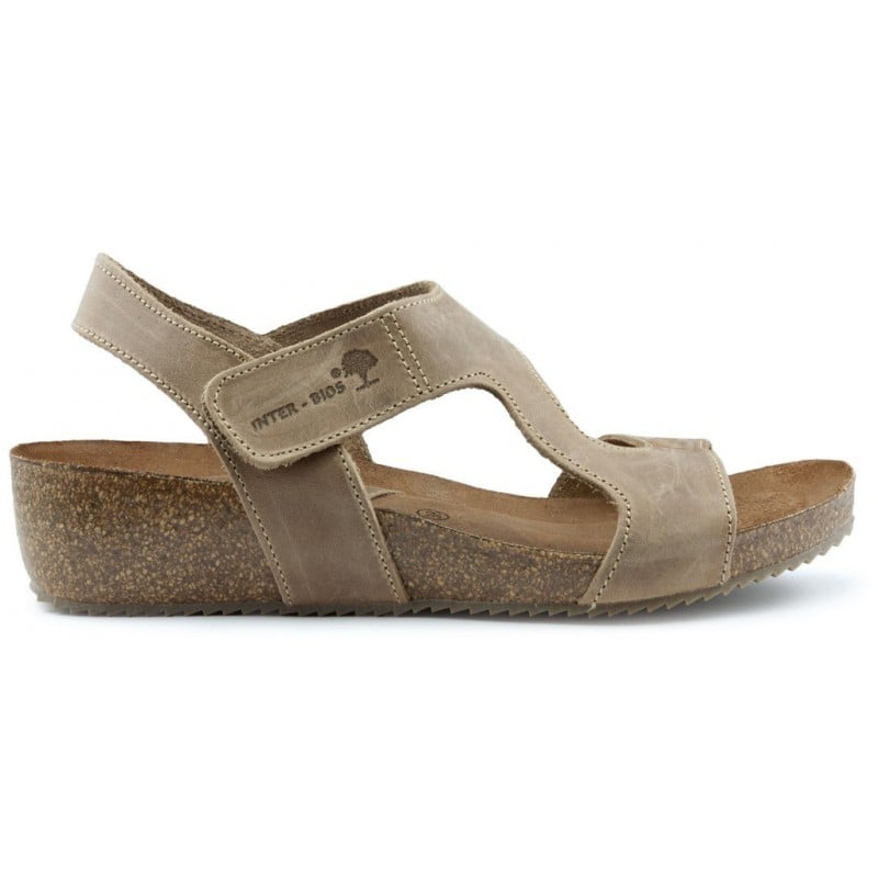 INTERBIOS SANDALIAS COMODAS MEDIA CUÑA BEIGE