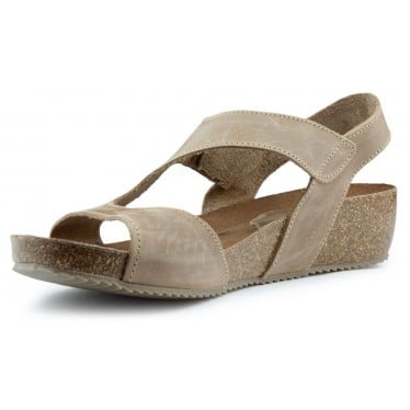 INTERBIOS SANDALIAS COMODAS MEDIA CUÑA BEIGE