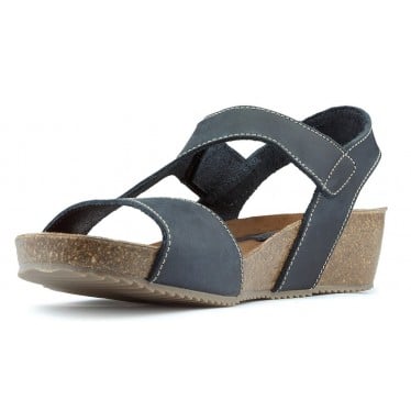 INTERBIOS SANDALIAS COMODAS MEDIA CUÑA NEGRO
