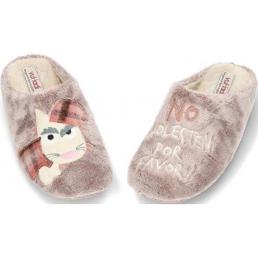Pantuflas para mujer de VULLADI modelo 6623 MONTBLANC_PARDO