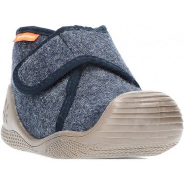 Pantufla para niño de BIOMECANICS 241150A fieltro AZUL_MARINO