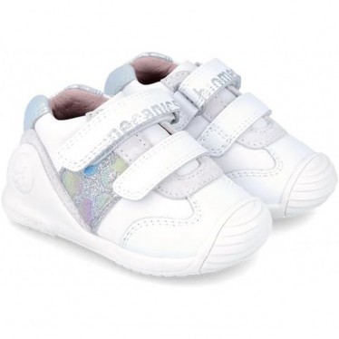 ZAPATILLA BIOMECANICS GLITTER PRIMEROS PASOS 242112 BLANCO