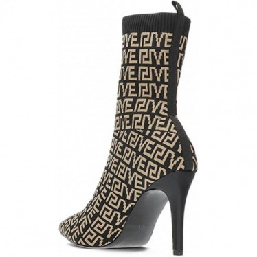 Botín para mujer de EXE SHOES garda521 knit BLACK_BEIGE