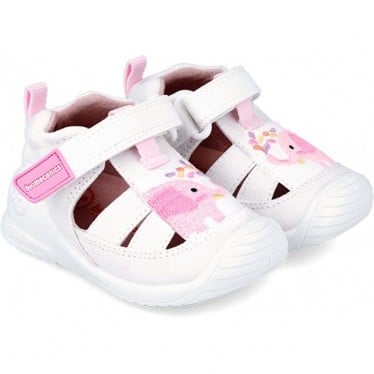 SANDALIAS BIOMECANICS ELEFANTE PRIMEROS PASOS 242183-C BLANCO