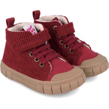 Botines para chica Garvalín 241321G Pana GRANATE