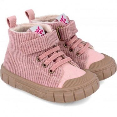 Botines para chica Garvalín 241321G Pana ROSA