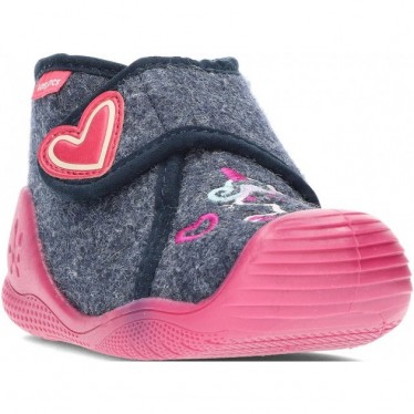 Pantuflas para niña de BIOMECANICS 241151 fieltro AZUL_MARINO