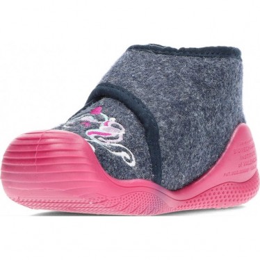 Pantuflas para niña de BIOMECANICS 241151 fieltro AZUL_MARINO