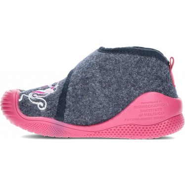 Pantuflas para niña de BIOMECANICS 241151 fieltro AZUL_MARINO