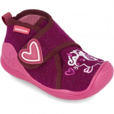 Pantuflas para niña de BIOMECANICS 241151 fieltro CIRUELA