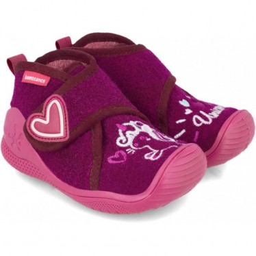 Pantuflas para niña de BIOMECANICS 241151 fieltro CIRUELA