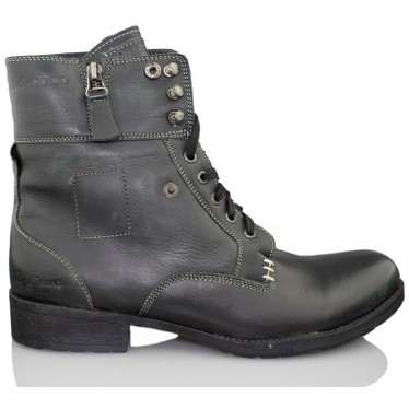 PEPE JEANS BLACK LACE BOOT  NEGRO