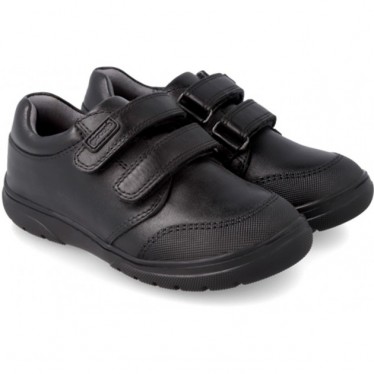Deportiva colegial para chico Garvalín 211701 Autoadherente NEGRO_A054