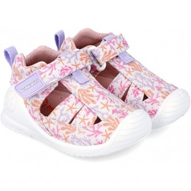 SANDALIA BIOMECANICS LONA ESTAMPADO 242181-A BLANCO