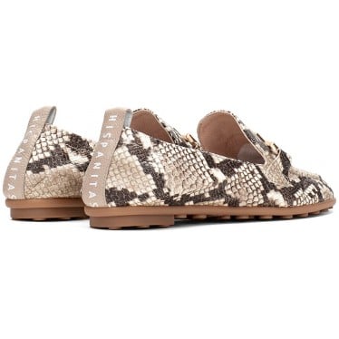 Mocasines para mujer Hispanitas HV254027 Bombay SNAKE_TAUPE_C003