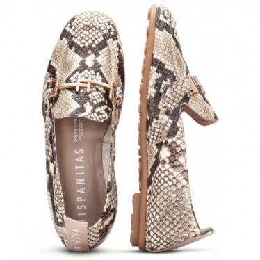 Mocasines para mujer Hispanitas HV254027 Bombay SNAKE_TAUPE_C003
