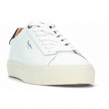 Zapatillas de piel para hombre Pepe Jeans PMS30930 WHITE