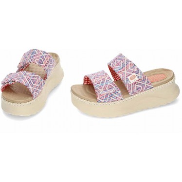 Sandalias para mujer HEYDUDE Delray Slide Surf Baja 43210 BLUE_PINK_MULTI