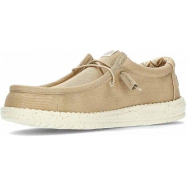 Mocasín con cordones elásticos HEYDUDE Stretch Canvas HD40700 TAN