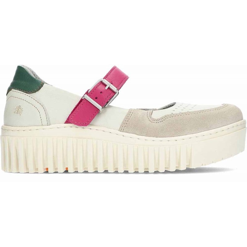 Bailarinas para mujer con plataforma ART Brighton 1515 CREAM_FUXIA
