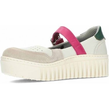 Bailarinas para mujer con plataforma ART Brighton 1515 CREAM_FUXIA