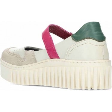 Bailarinas para mujer con plataforma ART Brighton 1515 CREAM_FUXIA