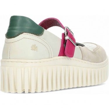 Bailarinas para mujer con plataforma ART Brighton 1515 CREAM_FUXIA