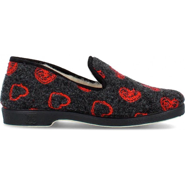 PANTUFLAS DOCTOR CUTILLAS CORAZONES 332 NEGRO