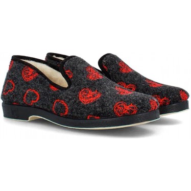 PANTUFLAS DOCTOR CUTILLAS CORAZONES 332 NEGRO