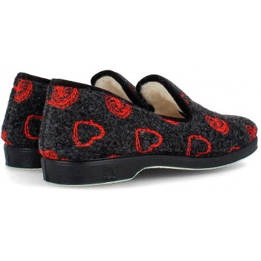 PANTUFLAS DOCTOR CUTILLAS CORAZONES 332 NEGRO