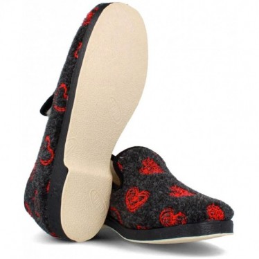 PANTUFLAS DOCTOR CUTILLAS CORAZONES 332 NEGRO
