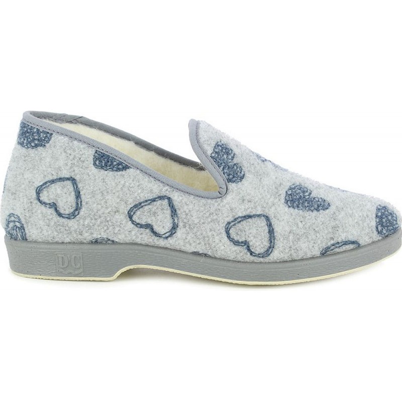 PANTUFLAS DOCTOR CUTILLAS CORAZONES 332 GRIS