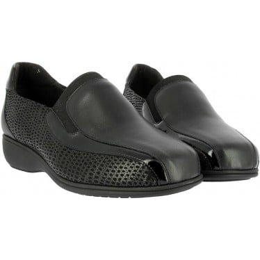Mocasines para mujer Doctor Cutillas 53577 Print metalizado NEGRO