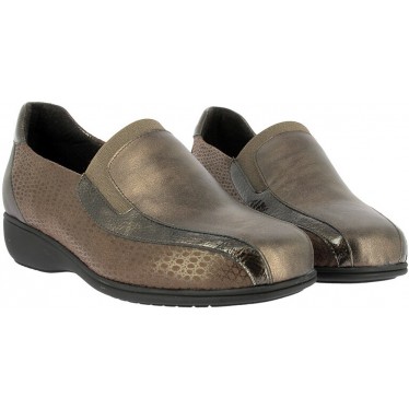 Mocasines para mujer Doctor Cutillas 53577 Print metalizado MARRON