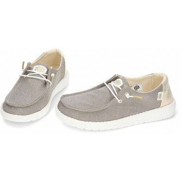 Zapatos para mujer HEY DUDE Metallic Sparkle HD41082 GOLD