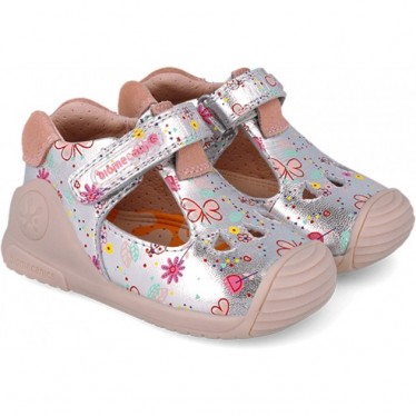 Sandalias para chica Biomecanics 252102 Estampado PLATA_B198