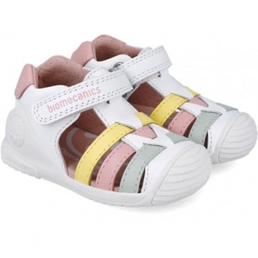 Sandalias para chica Biomecanics 252104 Casual Tiras BLANCO_MULTI_C310