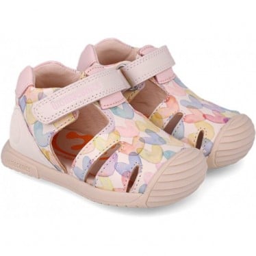 Sandalias para niña Biomecanics 252110 Estampado Corazones COTTON_A779