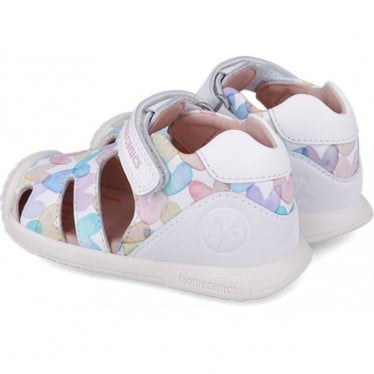 Sandalias para niña Biomecanics 252110 Estampado Corazones BLANCO_B050