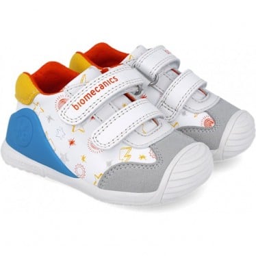 Deportivas para niño Biomecanics 252115 Estampado BLANCO_YEMA_C835