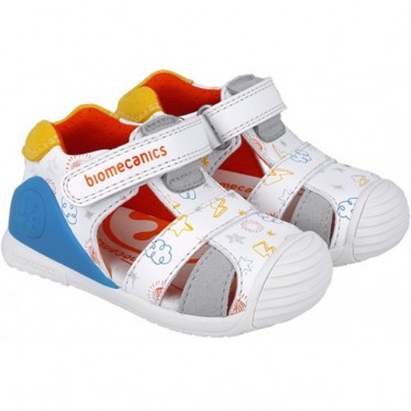Sandalias para chico Biomecanics 252116 Estampado BLANCO_YEMA_C835