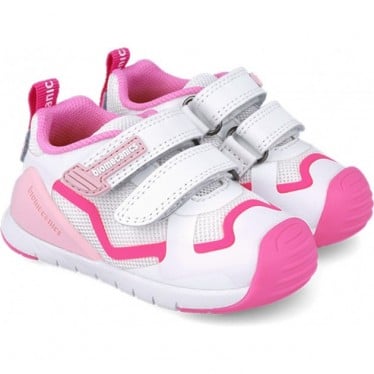 Deportivas niña BIOMECANICS Primeros pasos 252133 BLANCO_FUCSIA_D304