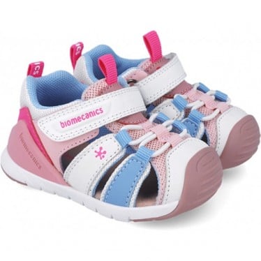 Sandalia para niña BIOMECANICS Sport 252135 BLANCO_ROSA_D113