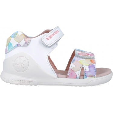 Sandalia para niña Biomecanics 252141 Estampado Biogateo open toe BLANCO_B050